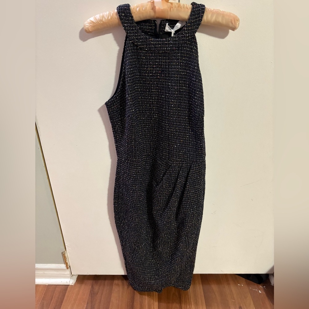 Black Sleeveless Halter Sheath Midi Dress
